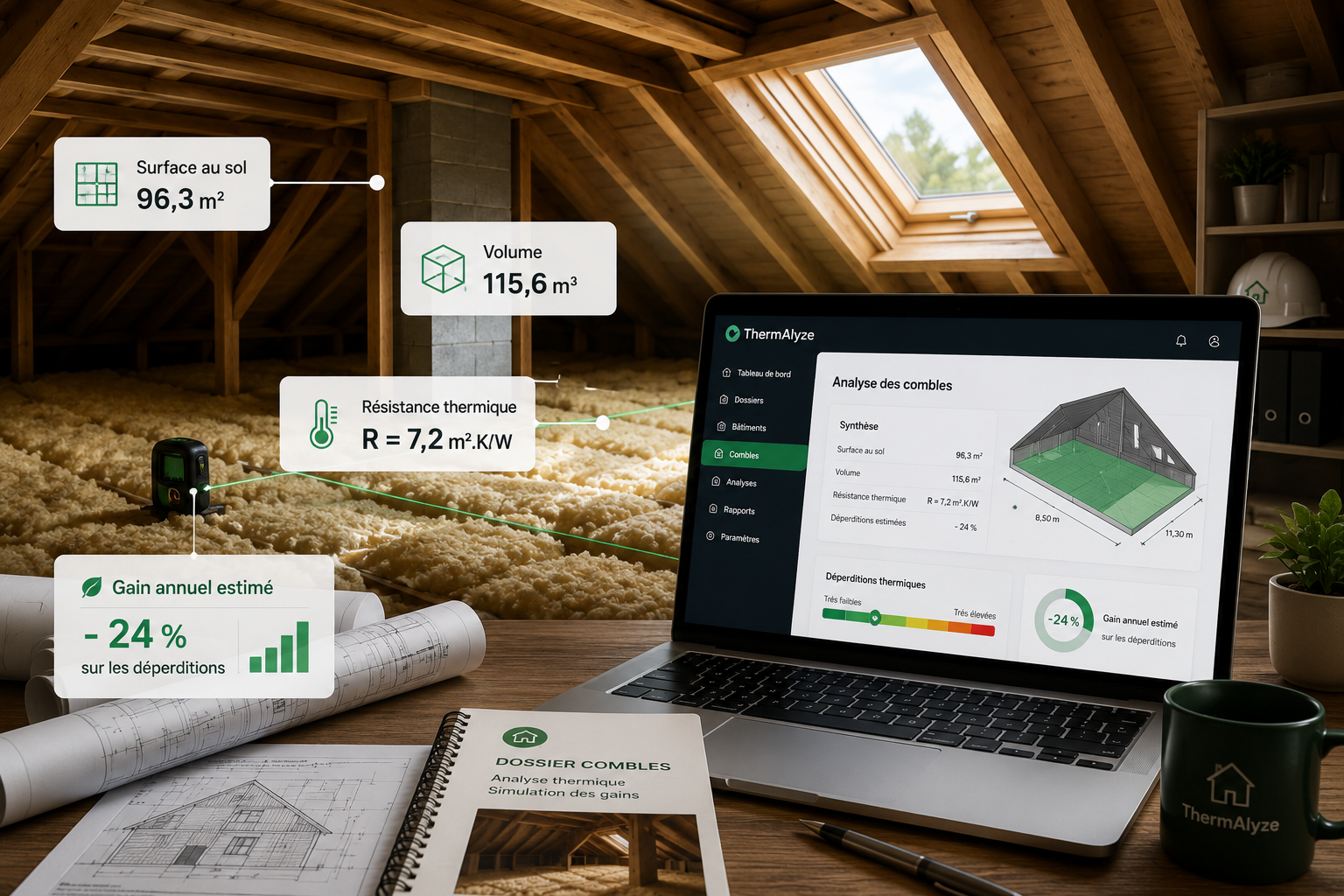 ThermAlyze Combles - analyse des combles, isolation et estimation des gains