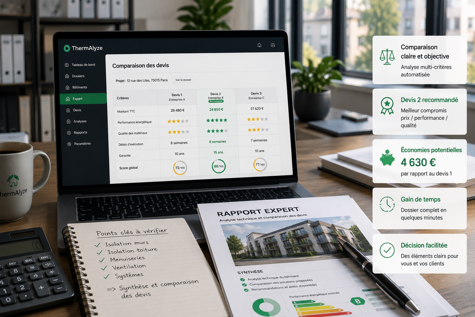 ThermAlyze Expert - comparaison de devis travaux et aide à la décision